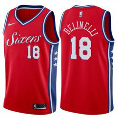 NBA 76ers 18 Marco Belinelli Red Swingman Men Jersey NBA 76ers 18 Marco Belinelli Red Swingman Men Jersey