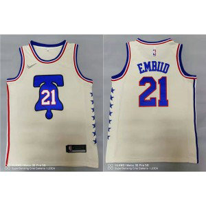 NBA 76ers 21 Joel Embiid Cream Earned Men Jersey NBA 76ers 21 Joel Embiid Cream Earned Men Jersey