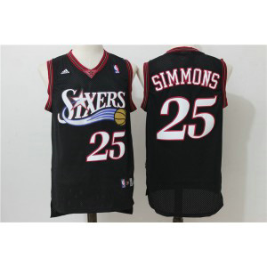 NBA 76ers 25 Ben Simmons Black Throwback Swingman Men Jersey NBA 76ers 25 Ben Simmons Black Throwback Swingman Men Jersey