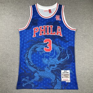 NBA 76ers 3 Allen Iverson Blue Hardwood Classics Men Jersey NBA 76ers 3 Allen Iverson Blue Hardwood Classics Men Jersey