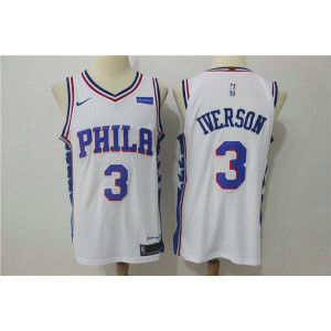 NBA 76ers 3 Allen Iverson White Nike Swingman Men Jersey NBA 76ers 3 Allen Iverson White Nike Swingman Men Jersey