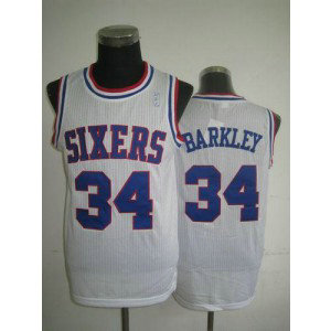 NBA 76ers 34 Charles Barkley White Throwback Men Jersey NBA 76ers 34 Charles Barkley White Throwback Men Jersey