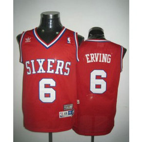 NBA 76ers 6 Julius Erving Throwback Red Men Jersey NBA 76ers 6 Julius Erving Throwback Red Men Jersey