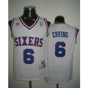NBA 76ers 6 Julius Erving Throwback White Men Jersey NBA 76ers 6 Julius Erving Throwback White Men Jersey