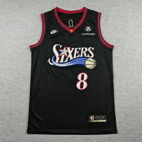 NBA 76ers 8 Paul George New Black City Nike Men Jersey