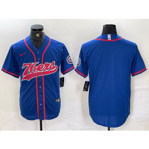 NBA 76ers Blank Blue Vapor Baseball Limited Men Jersey NBA 76ers Blank Blue Vapor Baseball Limited Men Jersey