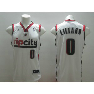 NBA Blazers 0 Damian Lillard White Men Jersey 1 NBA Blazers 0 Damian Lillard White Men Jersey 1