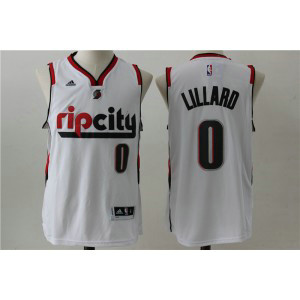NBA Blazers 0 Damian Lillard White Rip City Swingman Men Jersey NBA Blazers 0 Damian Lillard White Rip City Swingman Men Jersey