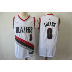 NBA Blazers 0 Damian Lillard White Swingman Men Jersey NBA Blazers 0 Damian Lillard White Swingman Men Jersey