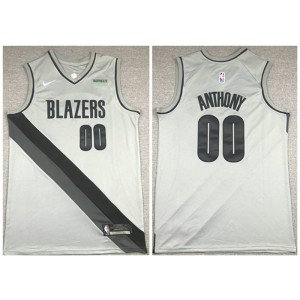 NBA Blazers 00 Carmelo Anthony Grey Nike Men Jersey NBA Blazers 00 Carmelo Anthony Grey Nike Men Jersey
