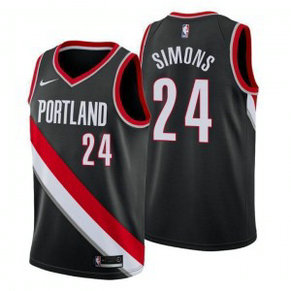 NBA Blazers 24 Anfernee Simons Black Nike Men Jersey NBA Blazers 24 Anfernee Simons Black Nike Men Jersey