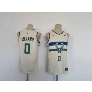 NBA Bucks 0 Damian Lillard Cream Nike Youth Jersey NBA Bucks 0 Damian Lillard Cream Nike Youth Jersey