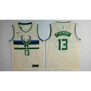 NBA Bucks 13 Malcolm Brogdon Cream City Edition Nike Men Jersey NBA Bucks 13 Malcolm Brogdon Cream City Edition Nike Men Jersey