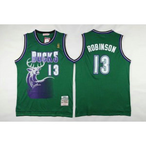NBA Bucks 13 Robinson Green Hardwood Classics Men Jersey NBA Bucks 13 Robinson Green Hardwood Classics Men Jersey