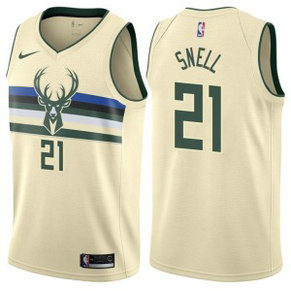 NBA Bucks 21 Tony Snell Cream City Edition Nike Men Jersey NBA Bucks 21 Tony Snell Cream City Edition Nike Men Jersey
