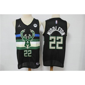 NBA Bucks 22 Khris Middleton Black Jordan Men Jersey NBA Bucks 22 Khris Middleton Black Jordan Men Jersey