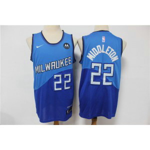 NBA Bucks 22 Khris Middleton Blue City Edition Men Jersey NBA Bucks 22 Khris Middleton Blue City Edition Men Jersey