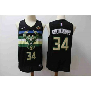 NBA Bucks 34 Giannis Antetokounmpo Black Nike Men Jersey 1 NBA Bucks 34 Giannis Antetokounmpo Black Nike Men Jersey 1