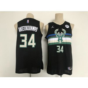 NBA Bucks 34 Giannis Antetokounmpo Black Nike Men Jersey NBA Bucks 34 Giannis Antetokounmpo Black Nike Men Jersey