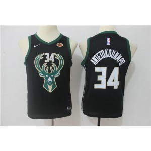 NBA Bucks 34 Giannis Antetokounmpo Black Nike Swingman Youth Jersey NBA Bucks 34 Giannis Antetokounmpo Black Nike Swingman Youth Jersey