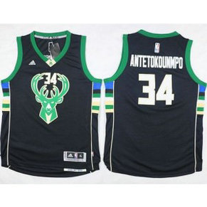 NBA Bucks 34 Giannis Antetokounmpo Black Youth Jersey NBA Bucks 34 Giannis Antetokounmpo Black Youth Jersey