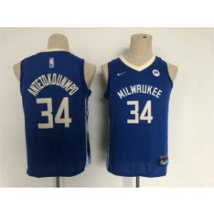 NBA Bucks 34 Giannis Antetokounmpo Blue 2022-23 City Edition Basketball Youth Jersey NBA Bucks 34 Giannis Antetokounmpo Blue 2022-23 City Edition Basketball Youth Jersey
