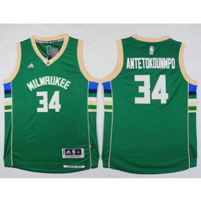 NBA Bucks 34 Giannis Antetokounmpo Green Youth Jersey NBA Bucks 34 Giannis Antetokounmpo Green Youth Jersey