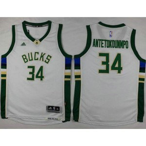 NBA Bucks 34 Giannis Antetokounmpo White Youth Jersey NBA Bucks 34 Giannis Antetokounmpo White Youth Jersey