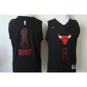 NBA Bulls 1 Rose Black Fashion Men Jersey
