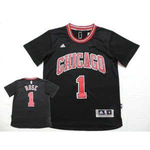 NBA Bulls 1 Rose Black Short Sleeve Men Jersey