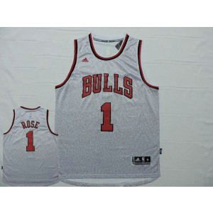 NBA Bulls 1 Rose Grey Men Jersey