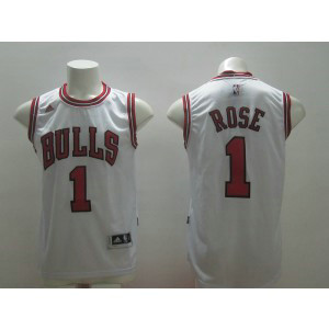 NBA Bulls 1 Rose White New Revolution 30 Men Jersey