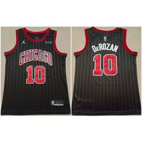 NBA Bulls 10 DeMar DeRozan Black Basketball Men Jersey