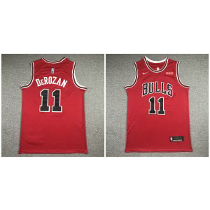 NBA Bulls 11 Derozan Red Nike Men Jersey 1