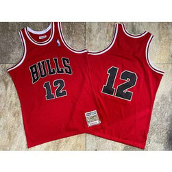 NBA Bulls 12 Michael Jordan Red 1990 Hardwood Classics Men Jersey