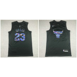 NBA Bulls 23 Jordan Black Rainbow Men Jersey