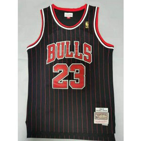 NBA Bulls 23 Jordan Gold Logo Throwback Men Jersey