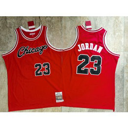 NBA Bulls 23 Jordan Mitchell&Ness Red 1984 Throwback Men Jersey