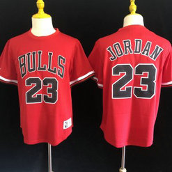 NBA Bulls 23 Jordan Red Short Sleeve Men Jersey