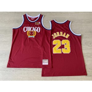 NBA Bulls 23 Michacl Jordan Red 1996 Throwback Men Jersey