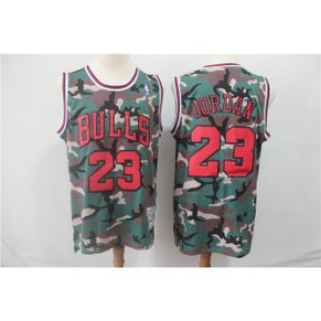NBA Bulls 23 Michael Jordan Basketball Camo Men Jersey