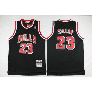 NBA Bulls 23 Michael Jordan Black 1997-98 Hardwood Classics Men Jersey