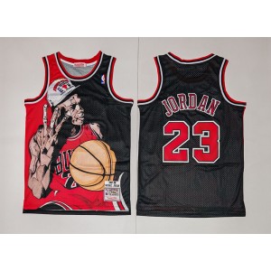 NBA Bulls 23 Michael Jordan Black Hardwood Classics Men Jersey