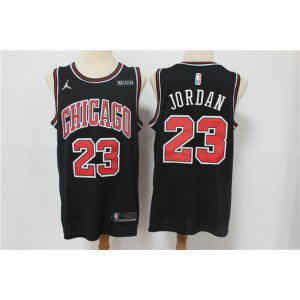 NBA Bulls 23 Michael Jordan Black Jordan Brand Men Jersey