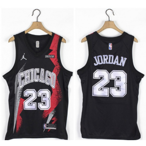 NBA Bulls 23 Michael Jordan Black Jordan Men Jersey