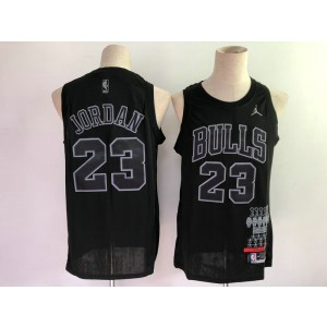 NBA Bulls 23 Michael Jordan Black Nike Men Jersey