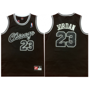 NBA Bulls 23 Michael Jordan Black Nike Men Jersey