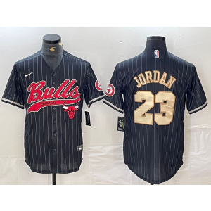 NBA Bulls 23 Michael Jordan Black Vapor Baseball Limited Men Jersey
