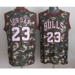 NBA Bulls 23 Michael Jordan Camo Stealth Collection Men Jersey