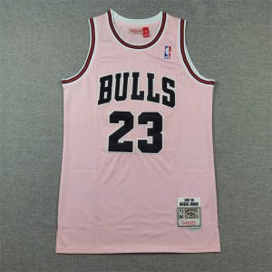 NBA Bulls 23 Michael Jordan Pink Hardwood Classics Men Jersey